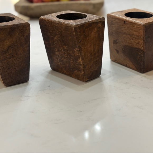 Wooden Square Candle Holders - Picture 2 of 3